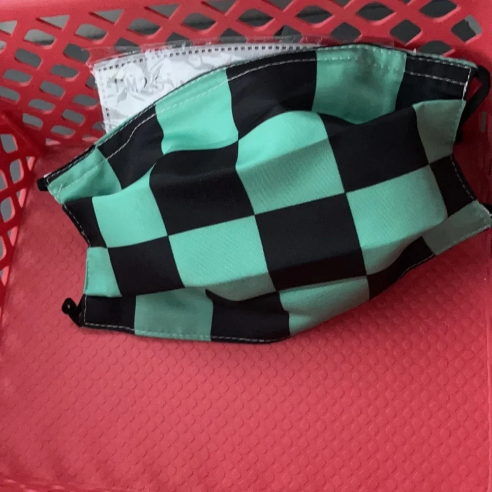 New checked face mask